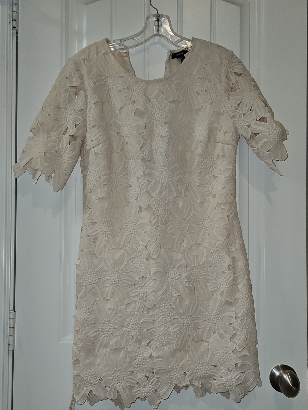Forever 21 Cream Floral Lace Midi Dress